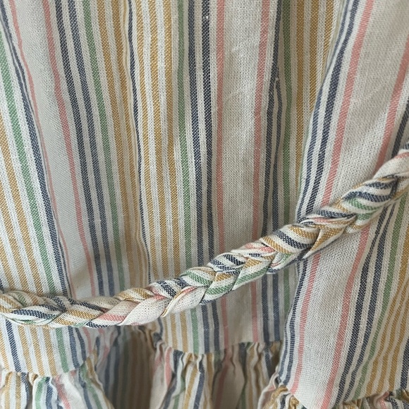 Marine Layer Womans size XS Laney Mini Dress Beachy Stripe Beige Linen Blend - Picture 9 of 12